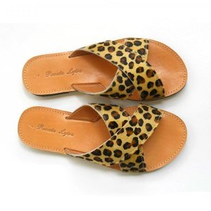 Hula Hula Sandals - δέρμα, animal print, καλοκαιρινό, γυναικεία, καλοκαίρι, σανδάλι, χιαστί, χειροποίητα, φλατ