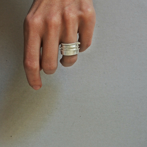 ○ assyrtiko | δαχτυλίδι από ασήμι 925 - Μέγεθος 1.7 cm - μοναδικό, μοντέρνο, καλοκαίρι, ασήμι 925, δαχτυλίδι, χειροποίητα, βεράκια, rock - 2