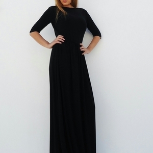 "Tinky" Μαύρο maxi φόρεμα με μανίκι