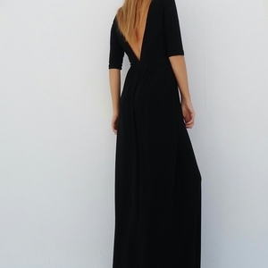 "Tinky" Μαύρο maxi φόρεμα με μανίκι - 4