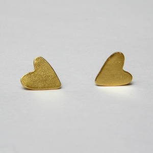 Καρδούλες σκουλαρίκια - επιχρυσωμένα, ασήμι 925, καρδιά, cute, σκουλαρίκια, χειροποίητα, ασημένια, καρφωτά, δώρα αγίου βαλεντίνου - 2