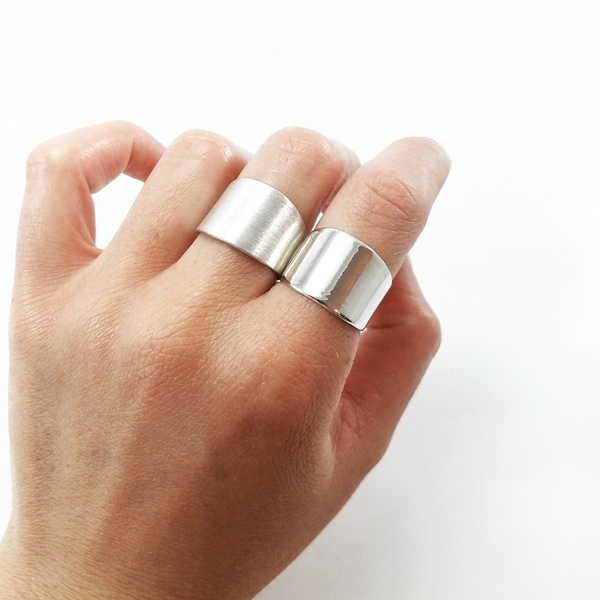 Minimal flat ring - Silver 925 - αρχικό άνοιγμα 1.8cm - αυξομειούμενα - statement, ασήμι, chic, design, μοντέρνο, ασήμι 925, δαχτυλίδι, δαχτυλίδια, minimal, ασημένια, rock, διαχρονικό, contemporary, φλατ, μεγάλα, αυξομειούμενα