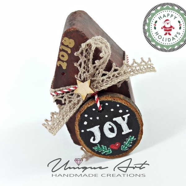 Μικρό σπιτάκι γούρι απο τσιμέντο | Joy! - διακοσμητικό, ξύλο, δαντέλα, γούρι, δώρο, διακόσμηση, αγάπη, τσιμέντο, σπιτάκι, χριστουγεννιάτικο, unique, στολίδια - 3