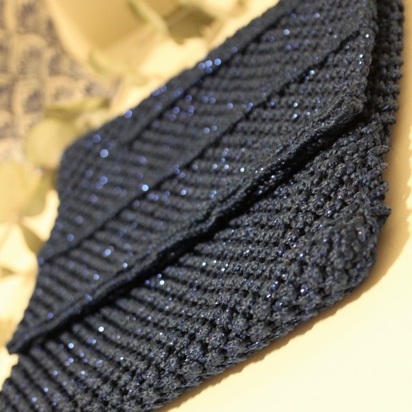macrame blue - clutch, χιαστί, crochet, πλεκτές τσάντες