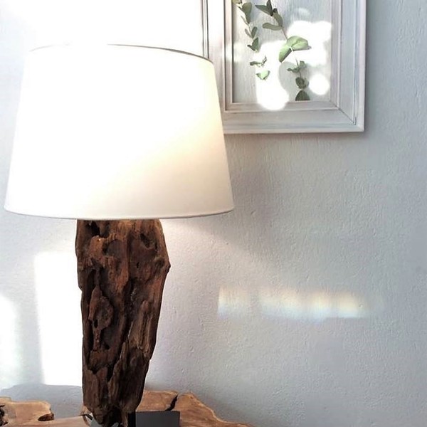 eco wooden lamp - πορτατίφ, ξύλινα διακοσμητικά