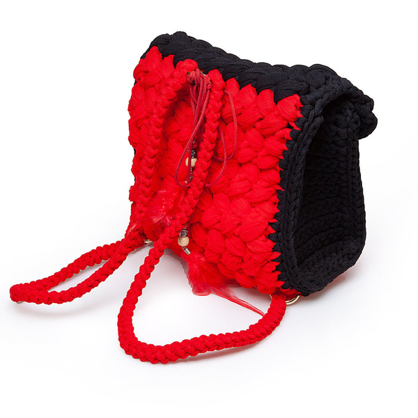 Πλεκτό χειροποίητο mini backpack - chic, μοντέρνο, crochet, πλάτης, σακίδια πλάτης, πρωτότυπο, all day, minimal, πλεκτές τσάντες - 4