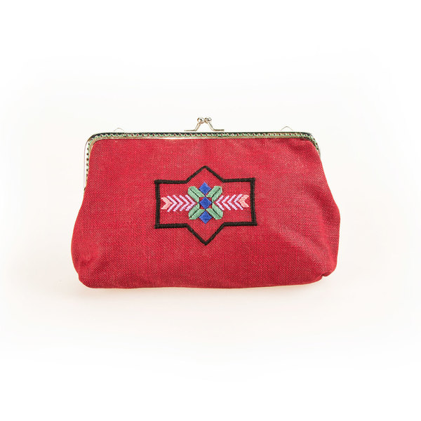 Τσαντάκι σε μπορντό χρώμα - ύφασμα, vintage, clutch, γεωμετρικά σχέδια, romantic, minimal, boho, ethnic, μικρές