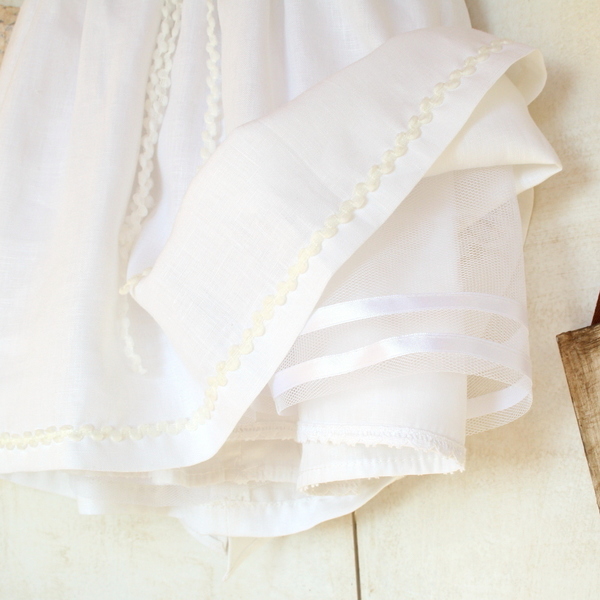 Βαπτιστικό φόρεμα λευκό με λουλούδια - κορίτσι, βάπτιση - 5