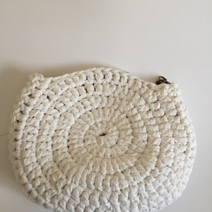 Στρογγυλή τσάντα με αλυσίδα - χιαστί, crochet, πλεκτές τσάντες, μικρές - 3