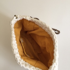 Στρογγυλή τσάντα με αλυσίδα - χιαστί, crochet, πλεκτές τσάντες, μικρές - 5