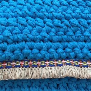 Τυρκουάζ τσάντα με μπόχο λεπτομέρειες - crochet, πλεκτές τσάντες, φθηνές - 2