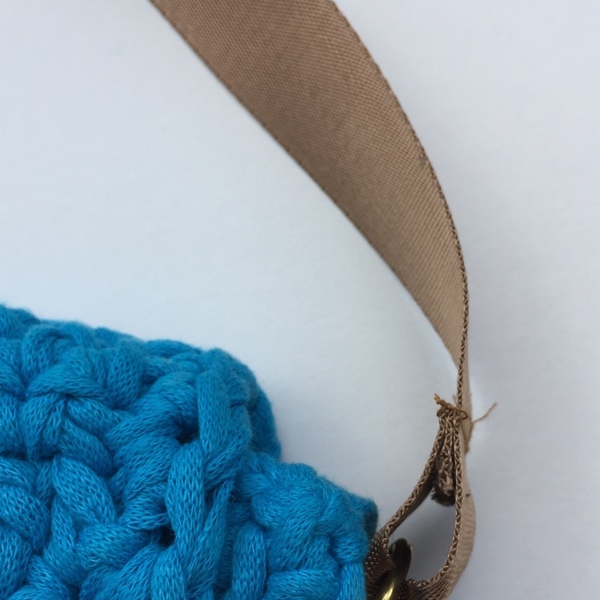 Τυρκουάζ τσάντα με μπόχο λεπτομέρειες - crochet, πλεκτές τσάντες, φθηνές - 4