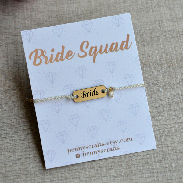 Bride Bachelorette Bracelet - ξύλο, ταυτότητες, romantic, plexi glass, αυξομειούμενα, φθηνά