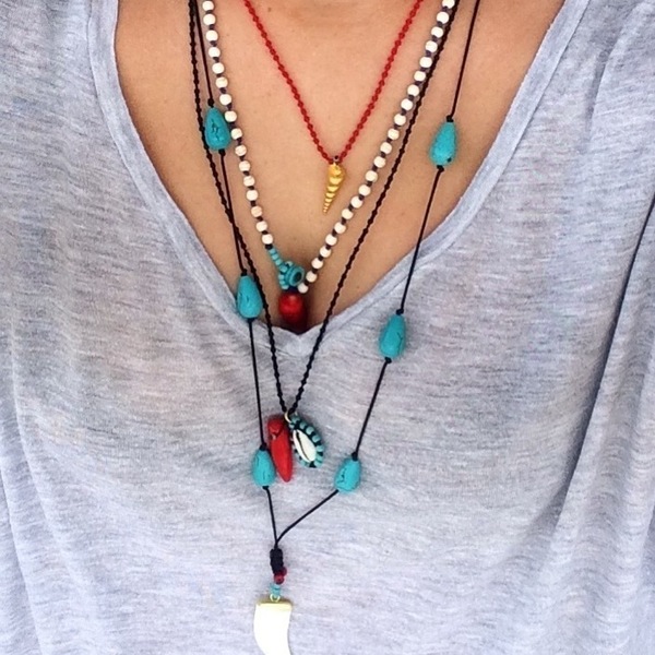 Minimal rosario με κέρατο φίλντισι - ροζάριο, μακρύ, ethnic, boho, unisex, rock, ημιπολύτιμες πέτρες, δάκρυ, σταγόνα, καλοκαίρι, φίλντισι, χαολίτης, απαραίτητα καλοκαιρινά αξεσουάρ, ορείχαλκος - 3