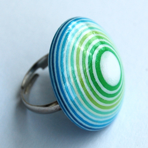 Δαχτυλίδι Μπλε και Πράσινο - μεγάλα, αυξομειούμενα, φθηνά - 4