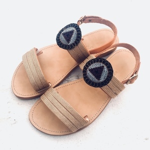 Boho flat gold sandals - δέρμα, fashion, καλοκαιρινό, γυναικεία, καλοκαίρι, σανδάλια, πρωτότυπα, αξεσουάρ, minimal, boho, φλατ - 2