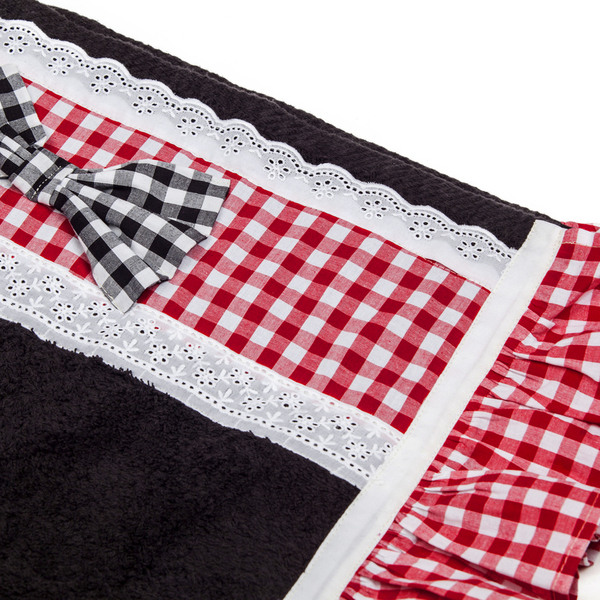 Gingham in red beach towel - καλοκαίρι, unique, θαλάσσης - 2