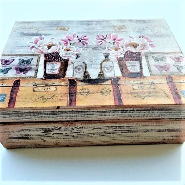 Ξύλινο κουτί με 6 χωρίσματα - ξύλο, οργάνωση & αποθήκευση, δωράκι, κουτιά αποθήκευσης