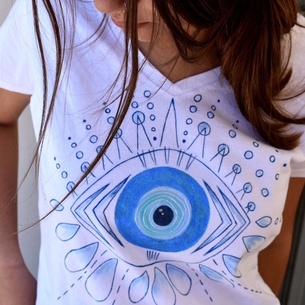 Μπλούζα ζωγραφισμένη ''Boho Eye'' - ζωγραφισμένα στο χέρι