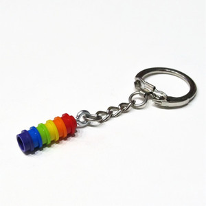 Μπρελόκ Rainbow από Τουβλάκια! - πολύχρωμο, μπρελόκ, κλειδί, χειροποίητα, ουράνιο τόξο, δωράκι, unisex, τουβλάκια, δώρα γενεθλίων, σπιτιού