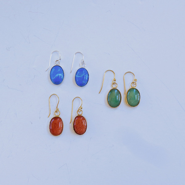 romantic earrings οβαλ - ασήμι, ημιπολύτιμες πέτρες, vintage, ιδιαίτερο, επιχρυσωμένα, δώρο, romantic, κρεμαστά