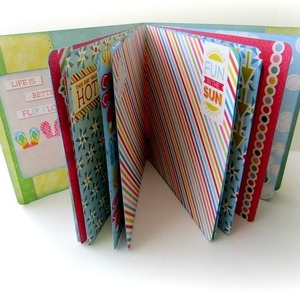 Χειροποίητο καλοκαιρινό scrapbooking άλμπουμ - χρωματιστό, καλοκαιρινό, ιδιαίτερο, μοναδικό, μοντέρνο, δώρο, πρωτότυπο, χειροποίητα, άλμπουμ, για φωτογραφίες, πρωτότυπα δώρα, scrapbooking - 3