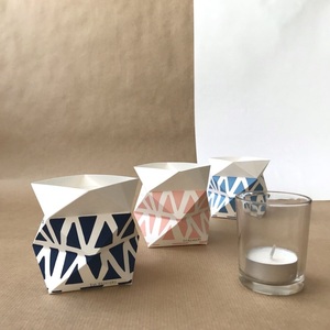 DIY χάρτινα κηροπήγια origami με κεράκια "Τήνος" - χαρτί, origami, πρωτότυπο, ρεσώ & κηροπήγια, πρωτότυπα δώρα, DIY - 5