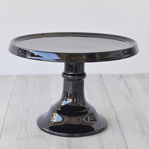 Midnight Black Cake Stand - κεραμικό, δώρα γάμου, γάμος, βάπτιση, γλυκά, διακοσμητικά, είδη σερβιρίσματος, τουρτιέρες