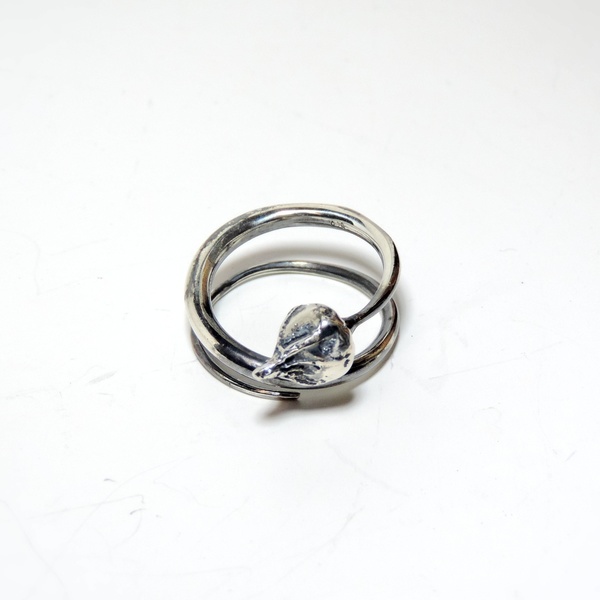 Ασημένιο δαχτυλίδι με μπουμπούκι από τριαντάφυλλο οξειδωμένο - statement, ασήμι, vintage, ασήμι 925, personalised, boho, σταθερά - 2