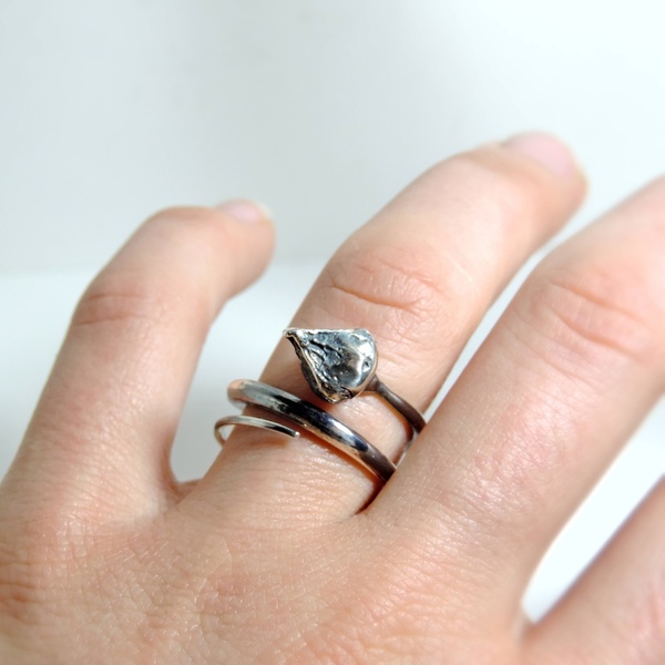 Ασημένιο δαχτυλίδι με μπουμπούκι από τριαντάφυλλο οξειδωμένο - statement, ασήμι, vintage, ασήμι 925, personalised, boho, σταθερά - 4