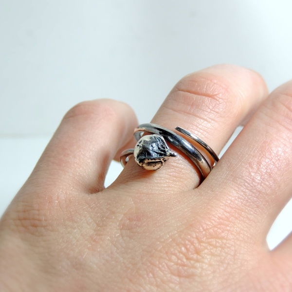 Ασημένιο δαχτυλίδι με μπουμπούκι από τριαντάφυλλο οξειδωμένο - statement, ασήμι, vintage, ασήμι 925, personalised, boho, σταθερά - 5
