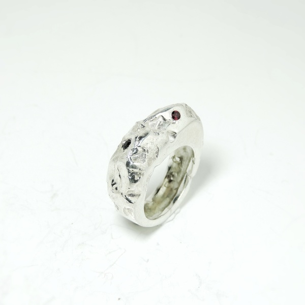 Χειροποίητο ασημένιο χυτό δαχτυλίδι με συνθετικά ζιρκόν - statement, ασήμι, ημιπολύτιμες πέτρες, ασήμι 925, personalised, rock - 3