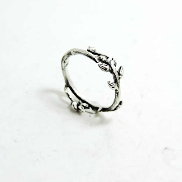 Χειροποίητο ασημένιο δαχτυλίδι ''κλαδάκι''-Botanical ring - statement, ασήμι, vintage, ασήμι 925, personalised, βεράκια, μικρά, boho, σταθερά