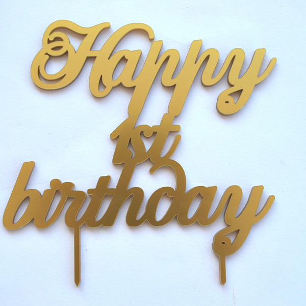 Cake topper Happy 1st birthday - πάρτυ γενεθλίων, διακοσμητικά για τούρτες, διακοσμητικά, Black Friday