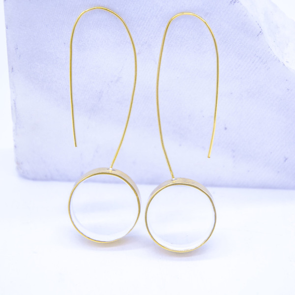 Golden Cilcles earrings - ασήμι, μοντέρνο, επιχρυσωμένα, ορείχαλκος, γεωμετρικά σχέδια, minimal, unisex, κρεμαστά
