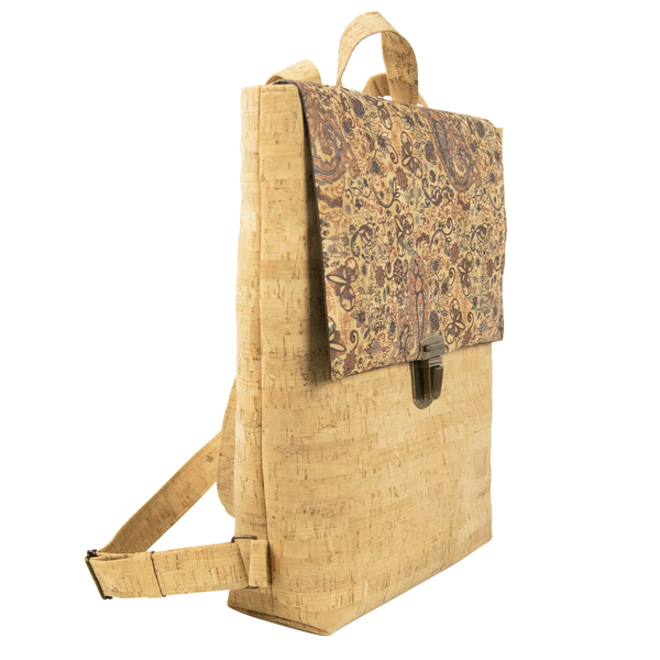 Τσάντα Πλάτης Φελλός "Paisley Backpack" - πλάτης, σακίδια πλάτης, μεγάλες, all day, boho, ethnic, φελλός, δώρα για γυναίκες - 2