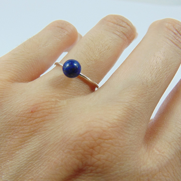 Δαχτυλίδι - Blue Bubble - ημιπολύτιμες πέτρες, vintage, ασήμι 925, χειροποίητα, minimal, βεράκια, αυξομειούμενα - 2