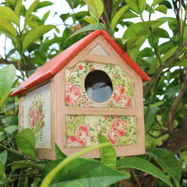 Ξύλινο σπιτάκι κήπου για πουλιά - διακοσμητικό, ξύλο, δώρο, χειροποίητα, διακόσμηση κήπου