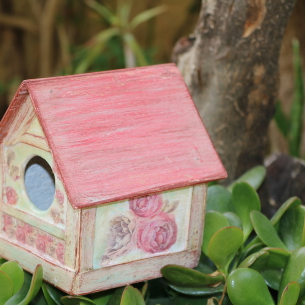 Ξύλινο σπιτάκι κήπου για πουλιά - ξύλο, δώρο, χειροποίητα, διακόσμηση κήπου - 3