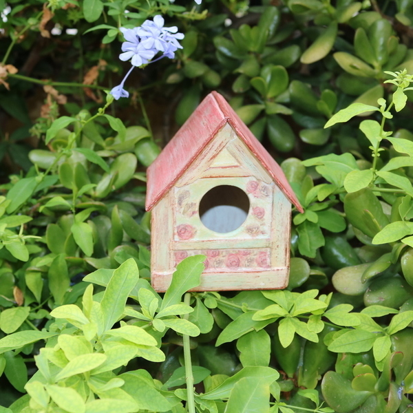 Ξύλινο σπιτάκι κήπου για πουλιά - ξύλο, δώρο, χειροποίητα, διακόσμηση κήπου - 4