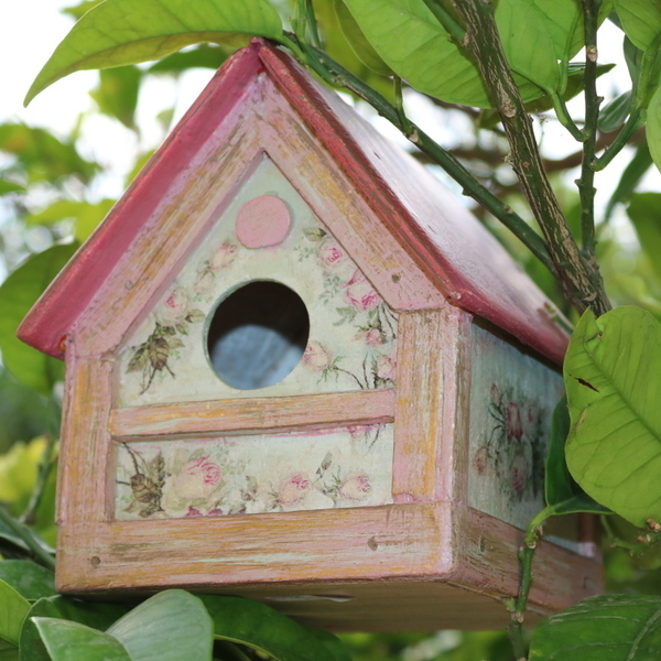 Ξύλινο σπιτάκι κήπου για πουλιά - ξύλο, δώρο, χειροποίητα, διακόσμηση κήπου