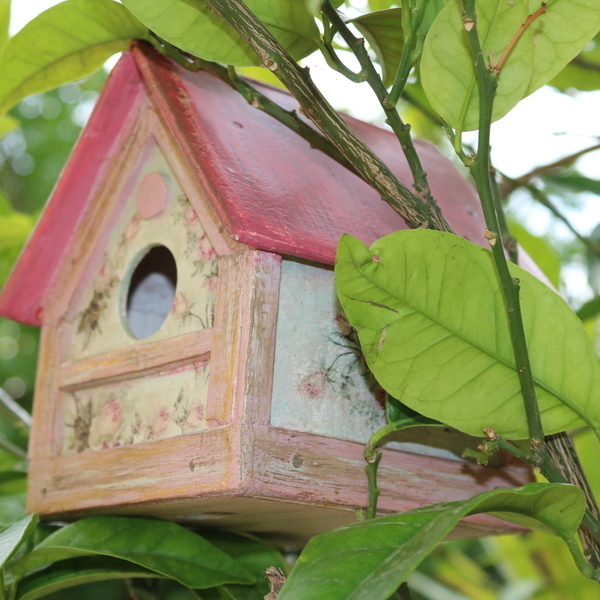 Ξύλινο σπιτάκι κήπου για πουλιά - ξύλο, δώρο, χειροποίητα, διακόσμηση κήπου - 2