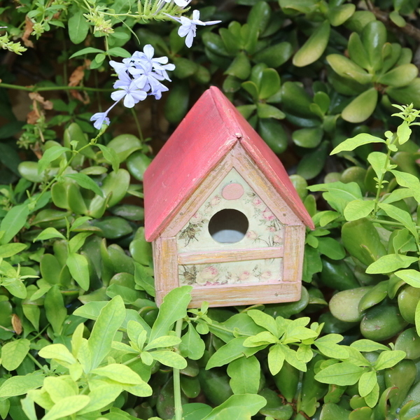 Ξύλινο σπιτάκι κήπου για πουλιά - ξύλο, δώρο, χειροποίητα, διακόσμηση κήπου - 4