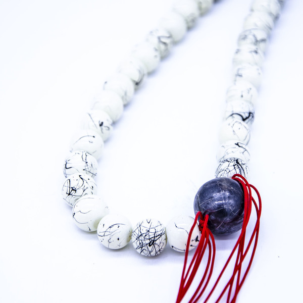 ''BLOOD'' necklace - μοντέρνο, αλπακάς, επάργυρα, γεωμετρικά σχέδια, χάντρες, κοντό, minimal, unisex, rock - 2
