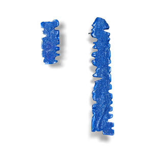 Blue Silver Palmos Earrings - statement, βραδυνά, επιχρυσωμένα, ασήμι 925, must αξεσουάρ, επιπλατινωμένα