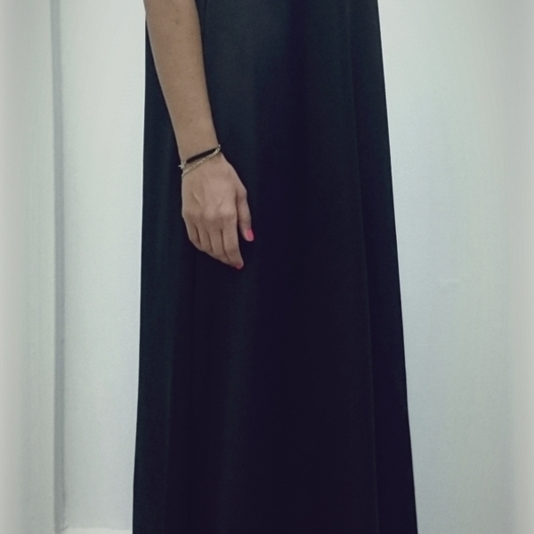 Maxi φόρεμα ζιβαγκο - βαμβάκι, αμάνικο, minimal - 3