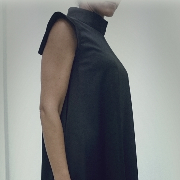 Maxi φόρεμα ζιβαγκο - βαμβάκι, αμάνικο, minimal