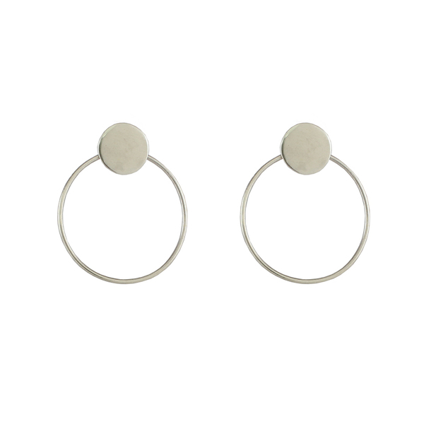 Σκουλαρίκια ασημένιοι κρίκοι hoop earrings jacket - statement, ασήμι, μοντέρνο, επάργυρα, γεωμετρικά σχέδια, κρίκοι, minimal, personalised, μικρά, rock - 2