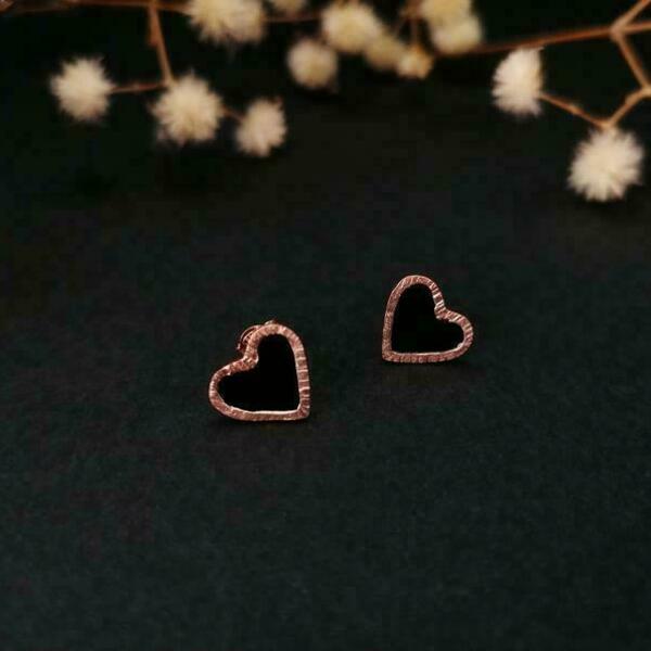 Σκουλαρίκια καρδιές με σμάλτο σε ασήμι 925 heart stud earrings - statement, ασήμι, vintage, μοντέρνο, σμάλτος, σταγόνα, καρδιά, επάργυρα, γεωμετρικά σχέδια, romantic, minimal, personalised, καρφωτά, δώρα αγίου βαλεντίνου - 2