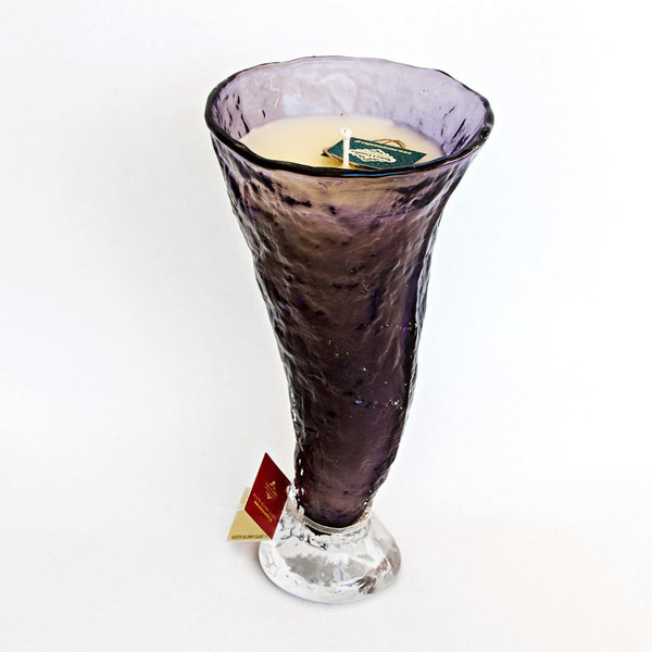 Γυάλινο φυσητό δοχείο με αρωματικό κερί - δώρο, διακόσμηση, decor, πρωτότυπο, ρεσώ & κηροπήγια, είδη διακόσμησης, κερί, αρωματικά κεριά - 2